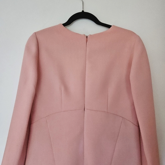 MARNI Wool Crepe Mini Dress 6 Peach Pink Long Sleeve Ruffle Italy - Picture 11 of 15